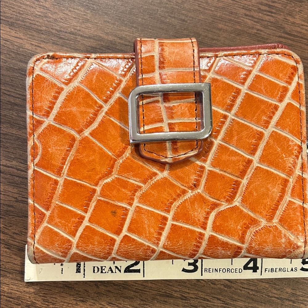Orange Crocodile Pattern Wallet - image 2